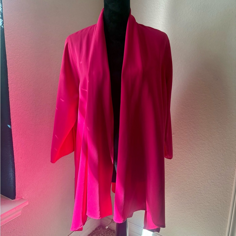 Caroline Rose Bold Fuchsia Open Cardigan - Picture 14 of 16